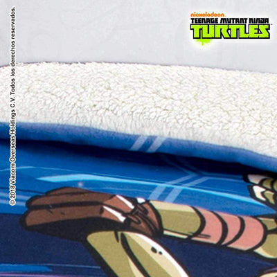 Cobertor Fleece Con Borrega Tortugas Ninja